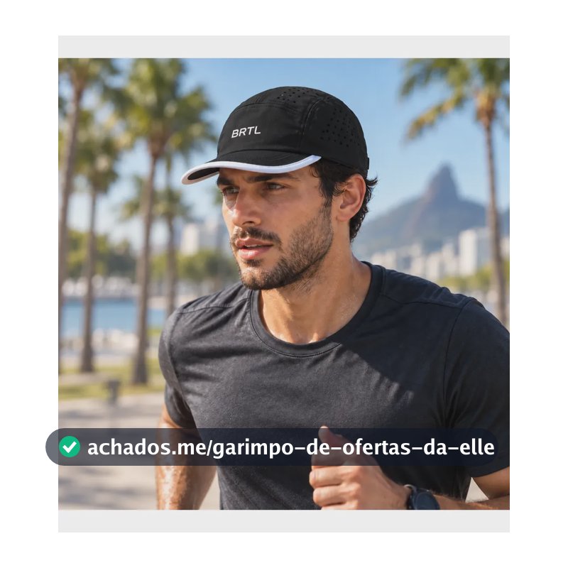Boné Corrida Aba Flexível Leve Impermeável Proteção Solar Uv Preto Único Adulto