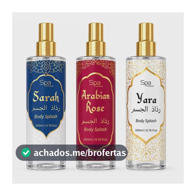 Kit 3 Body Splash Arabe Feminino 200 ML de Luxo Alta Concentração
