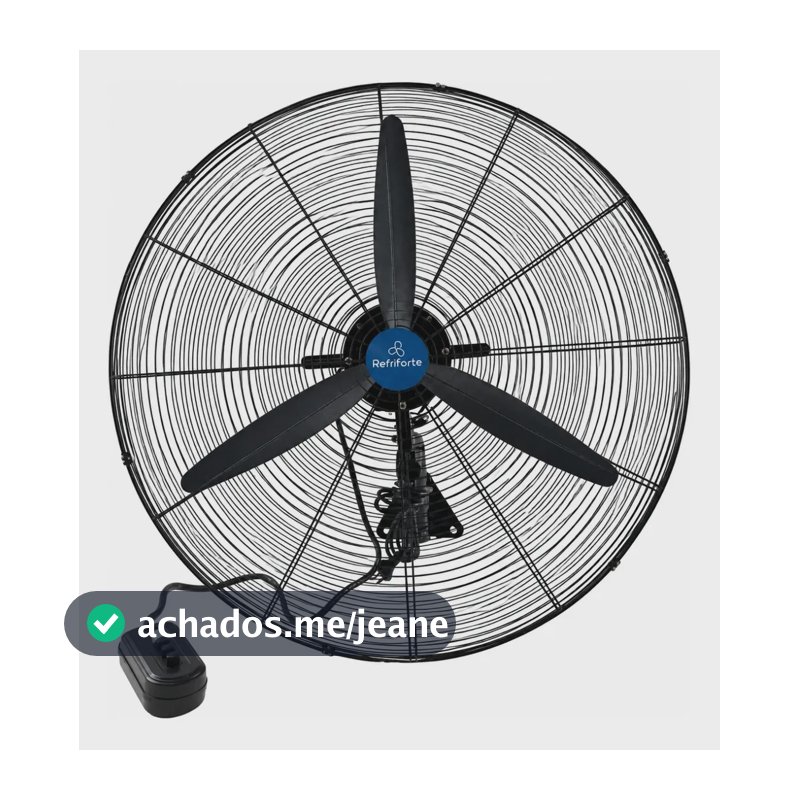 Ventilador De Parede Industrial 76cm Oscilante 3 Pás Rf-750 Grade Metalica Controle 3 Velocidades Refriforte