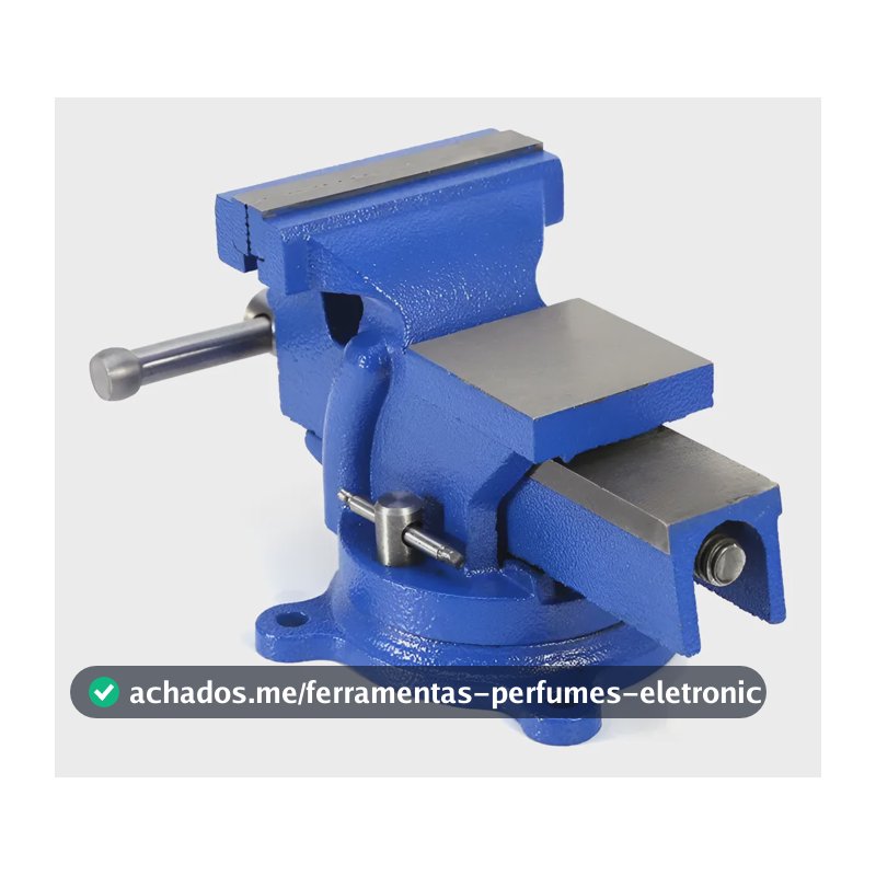 Morsa Torno De Bancada N°5 Rotação 360 Bigorna Suporte Firme Azul