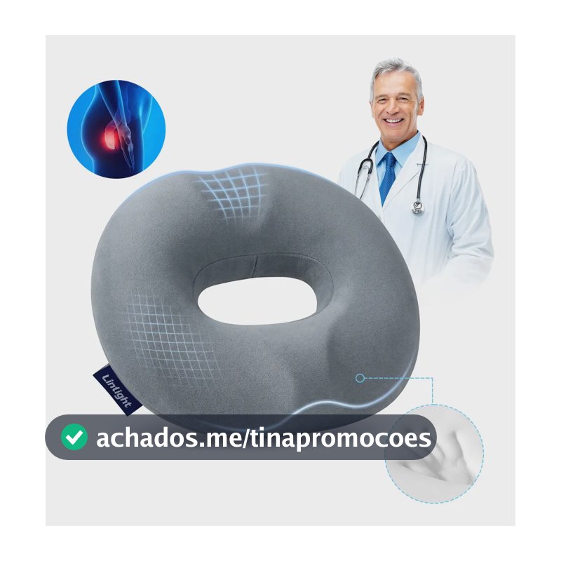 Almofada Assento Ortopédica De Hemorroida Para Cóccix Cadeira De Rodas Ergonômico Alivio Dores