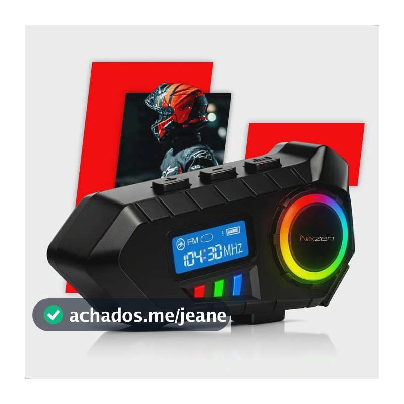 Fone De Ouvido Capacete Bluetooth Moto Comunicador Sem Fio Lançamento Com Visor Fm Microfone Rgb Headset Wireless Nixzen