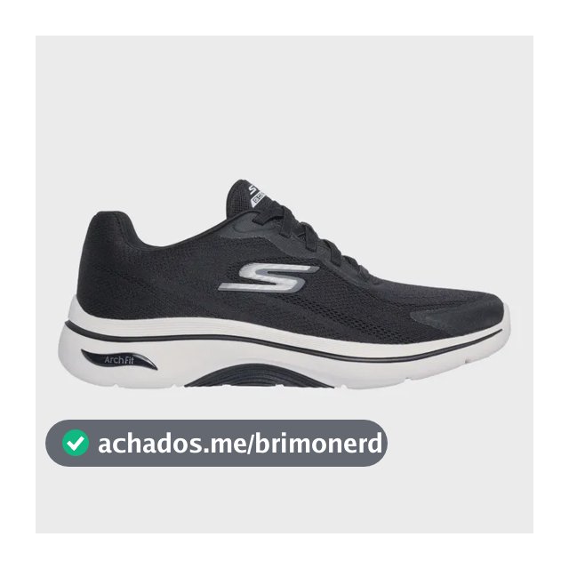 Tênis De Caminhada Masculino Arch Fit 2.0 Skechers Preto/branco Liso 40 Br