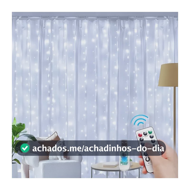 33m Cortina De Luz 300 Pisca Pisca Led Decoração De Natal Branco-frio 110v/220v
