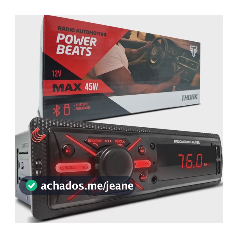 Aparelho Radio Player Completo Automotivo Universal Thork Caixa Bob Esponja Trio Paredao