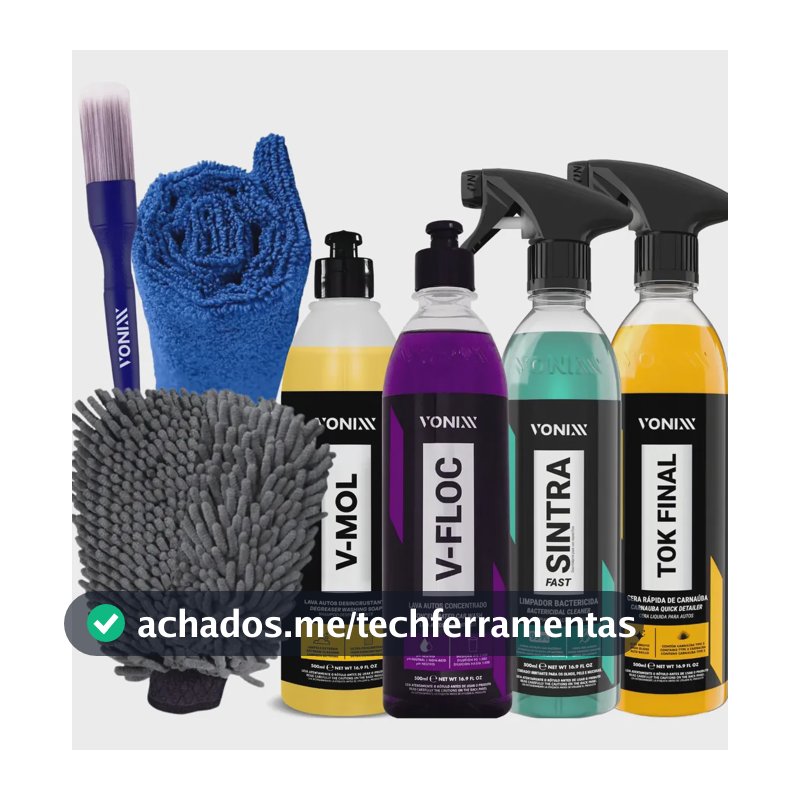 Kit Limpeza Automotiva Vonixx V-mol V-floc Sintra Tok Final