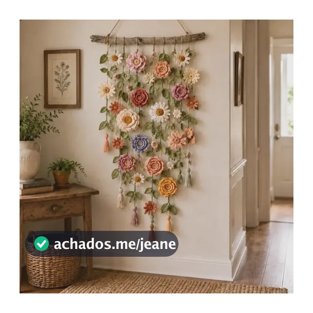 /tapiz De Flores Tejidas A Crochet 1u ..-