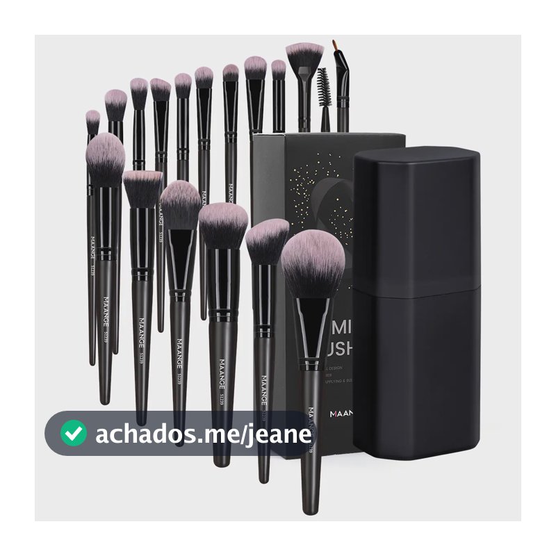 Kit De Pinceis Maquiagem Profissional 18 Peças Com Caixa Pinceis Maange Maquiagem Sombra Pincel Para Maquiagem Aplicador Preto