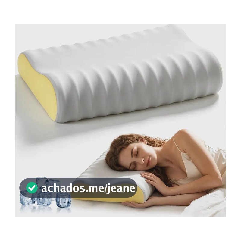 Travesseiro Cervical Ehomfory Refrescante Espuma Ortopédica Cinza