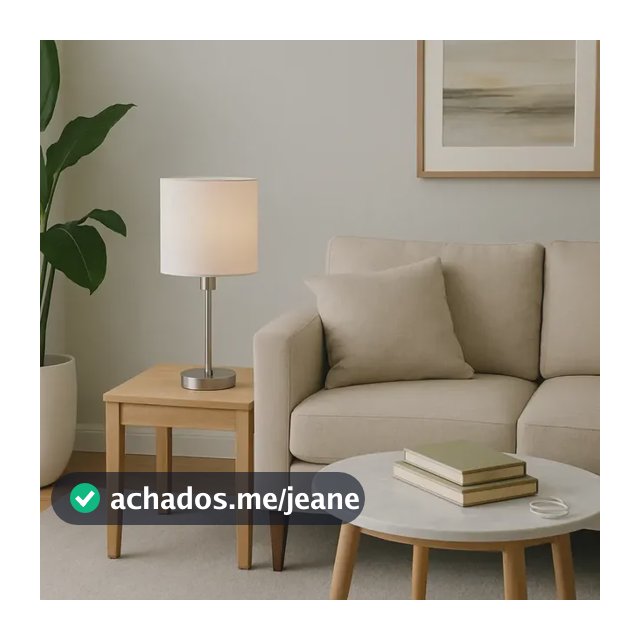 Abajur Mesa Luminaria  Candeeiro Cúpula Tecido Cru 1xe27
