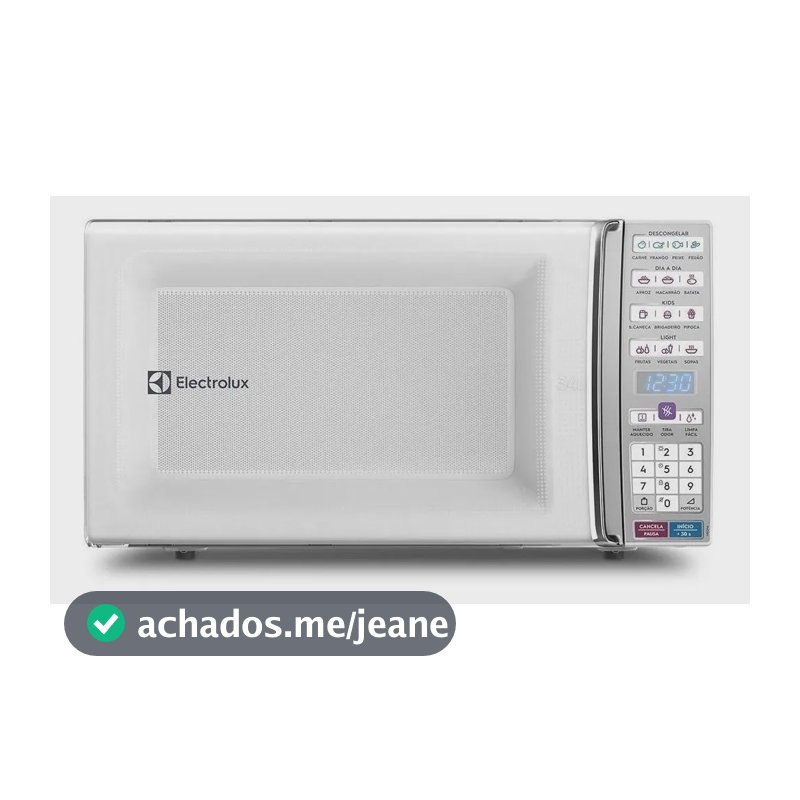Micro-ondas Electrolux de bancada Branco com Função Tira Odor e Manter Aquecido 34L MEO44