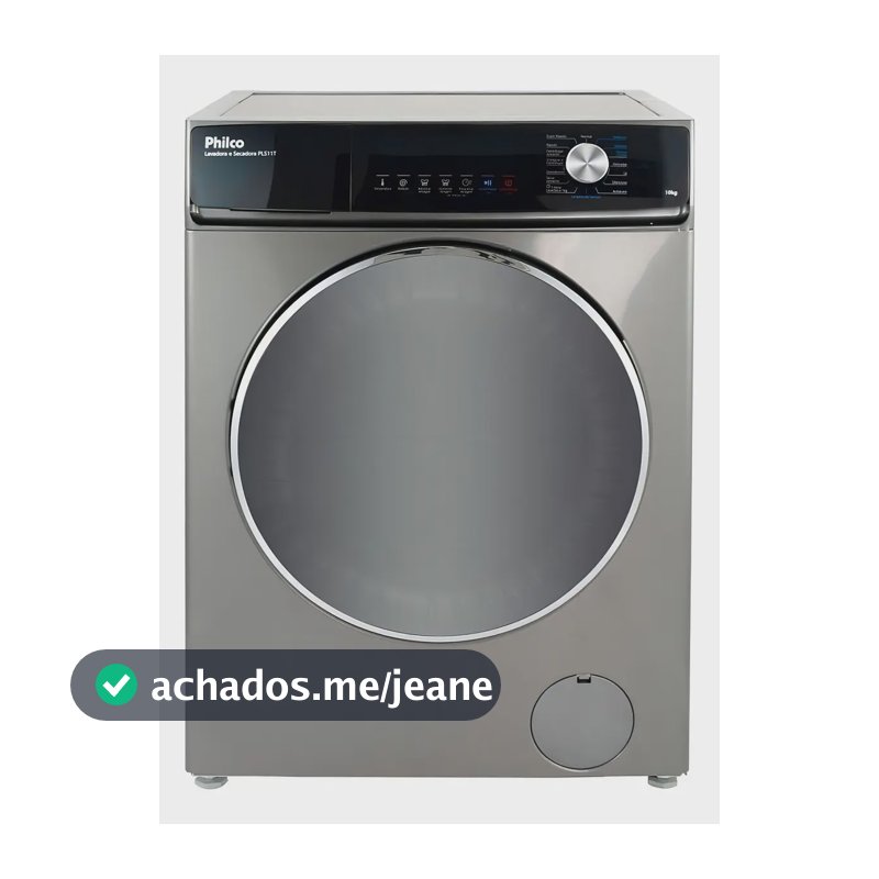 Lava e Seca Philco 16 Programas Eco Inverter 10 kg Inox PLS11T - Inox