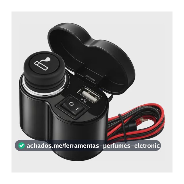 Tomada Moto Carregador Usb 12v  Rápido Impermeável Com Tampa