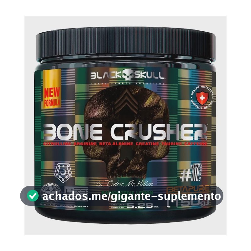 Pré Treino Bone Crusher 150g Limão - Black Skull