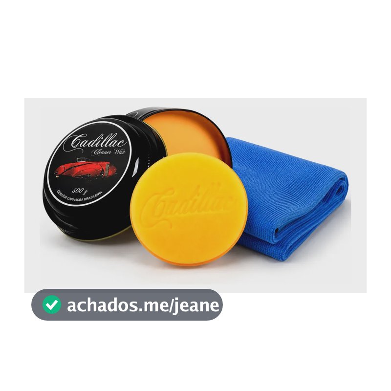 Cera De Carnauba Automotiva Cadillac Cleaner Wax 300g Pano