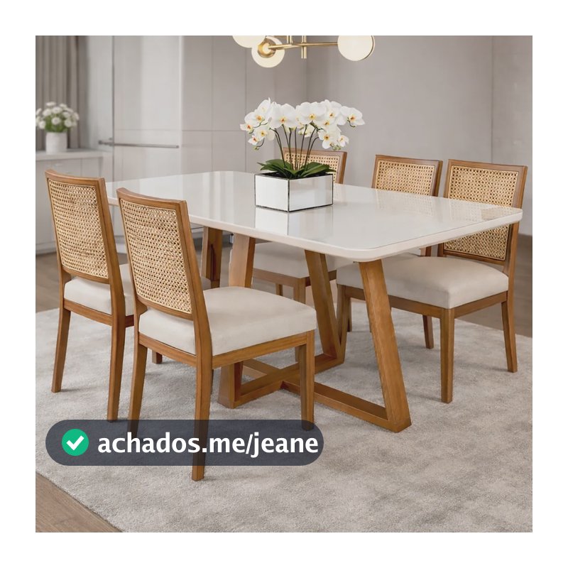 Mesa De Jantar Sala Cozinha Madeira 1,20x0,80 Cm Rt Mobilia Off White Marrom-claro