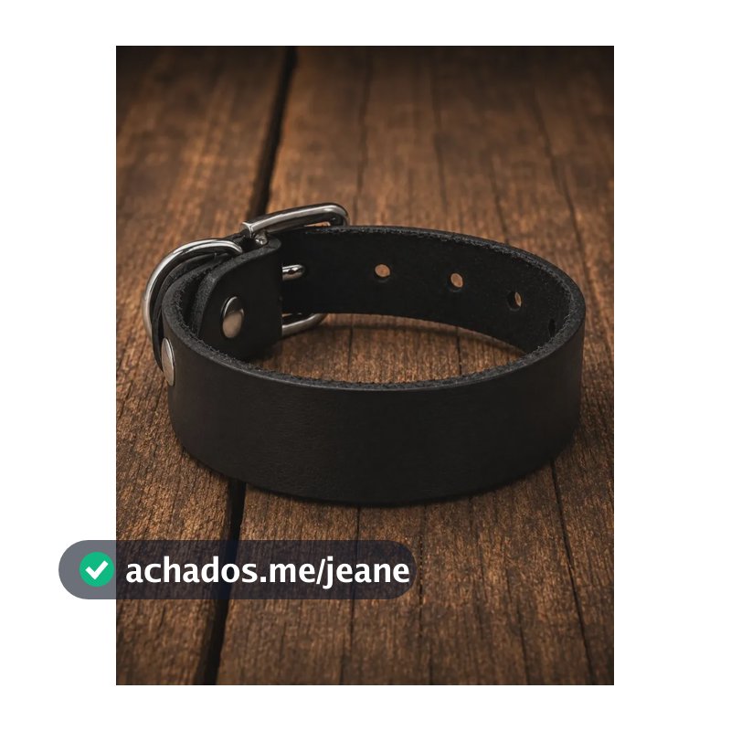 Pulseira Couro Legítimo Bracelete Moda Dark Alternativo Punk Preto - Prata 22 Cm