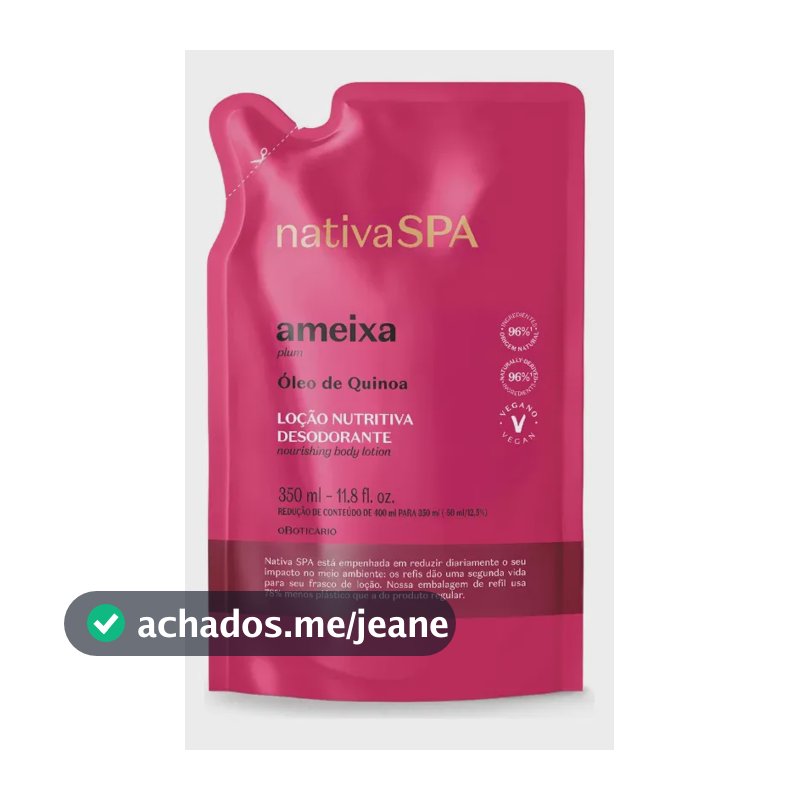 O Boticário Refil Loção Hidratante Desodorante Corporal Nativa SPA Ameixa PLUM 350ml