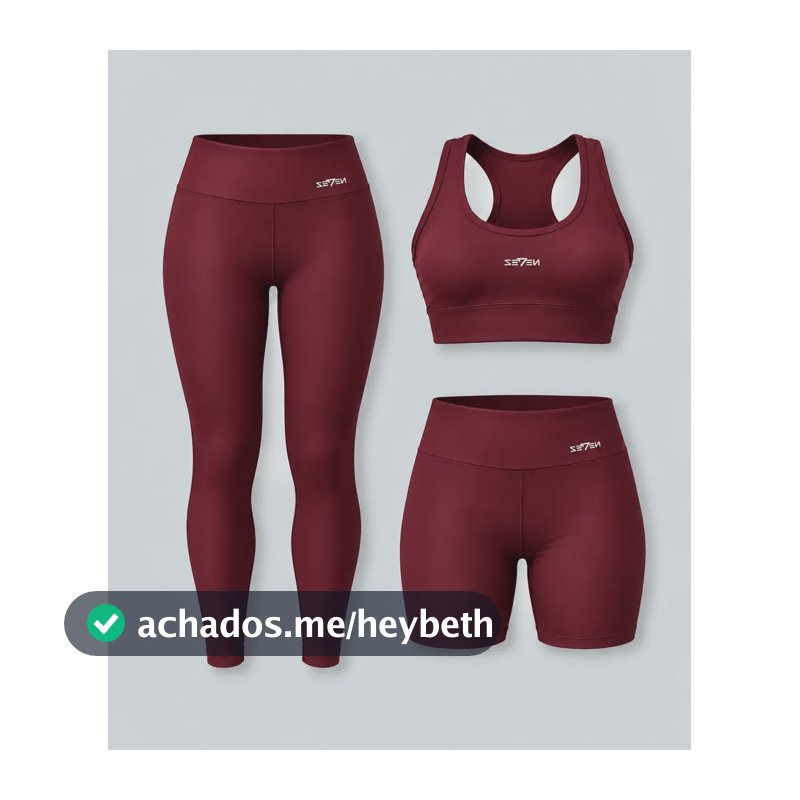 Kit Conjunto Feminino Fitness Top Nadador + Legging + Short Bordô M