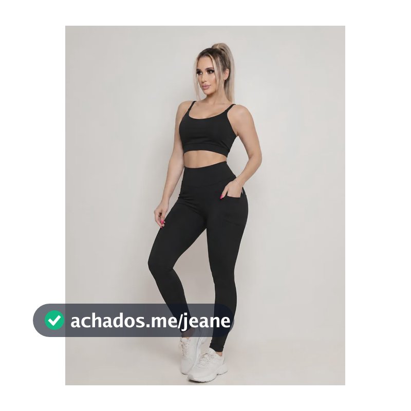 Conjunto Fitness Feminino Conjunto Feminino De Academia Preto Liso M