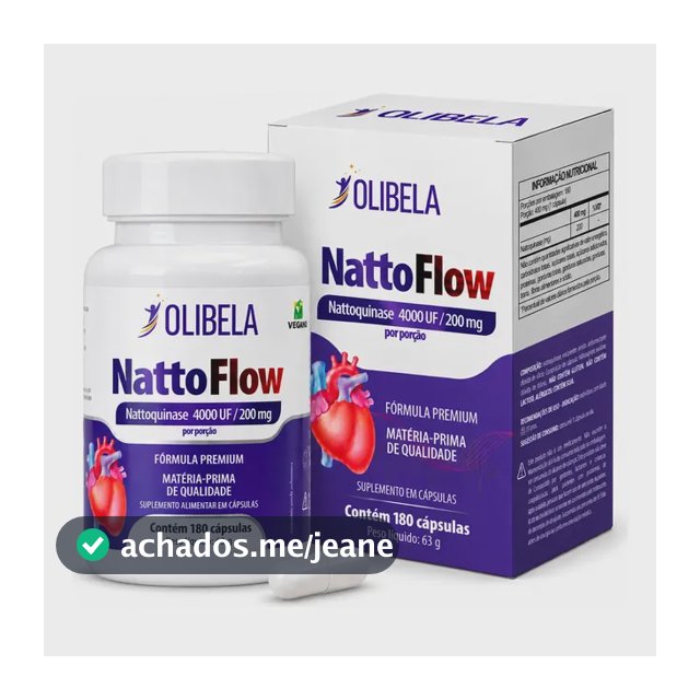 Nattokinase 4000UF 180 Cápsulas | Natoquinase Sistema Cardiovascular e Circulatório (Botes Podem Variar) Olibela Suplementos