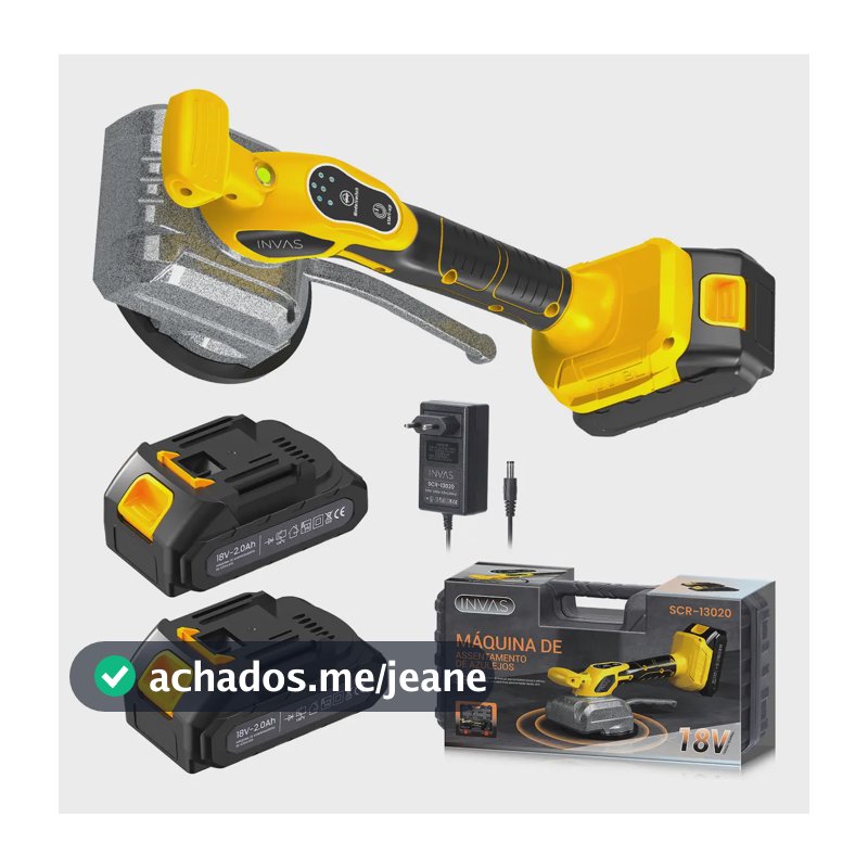 Vibrador de Piso Profissional Inova Cases para Assentamento com 2 Baterias