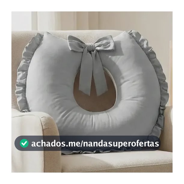 Almofada de Amamentação Ferradura Lisa Cinza para Bebês