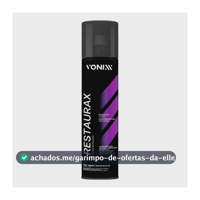 Vonixx Restaurax Spray 400ml Proteção E Revitalização De Plásticos