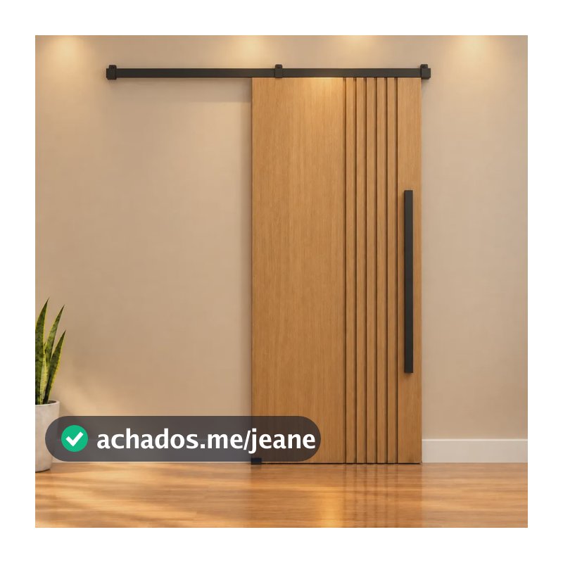 Kit Porta Correr Até 90cm Roldana Trilho Preto D 1,8 Inteiro Preto