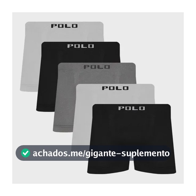 Kit 5 Cuecas Boxer Polo Star Microfibra Conforto Sortida