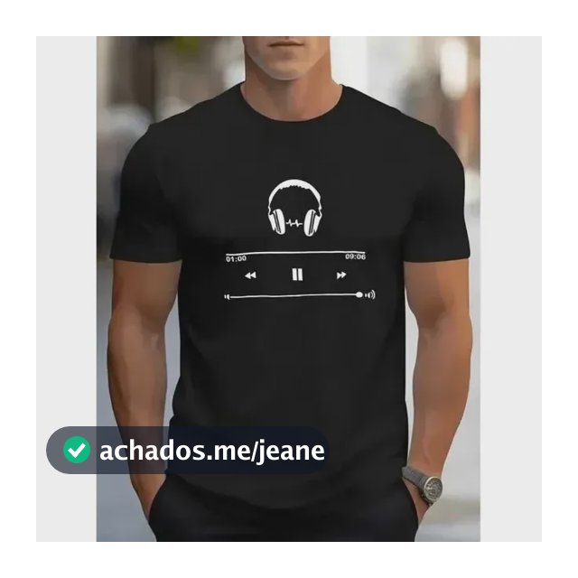Camiseta Masculina Estilosa Luxo  Fone  Blusa Masculina Peru