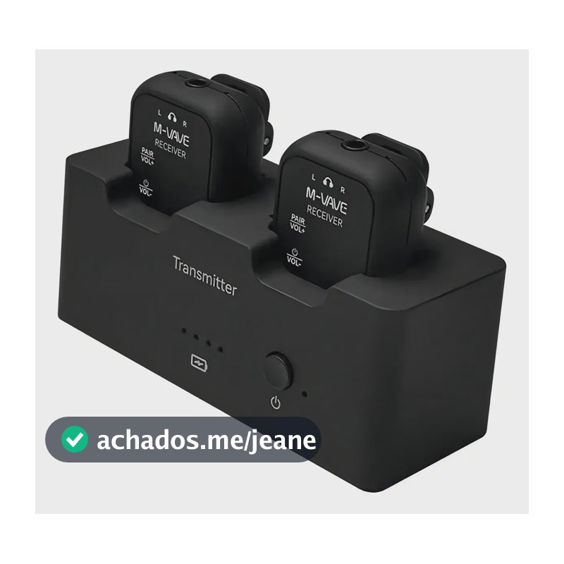 Sistema Monitor De Palco M-vave Sws12 In-ear Wp12 1tx - 2rx Cor Preto
