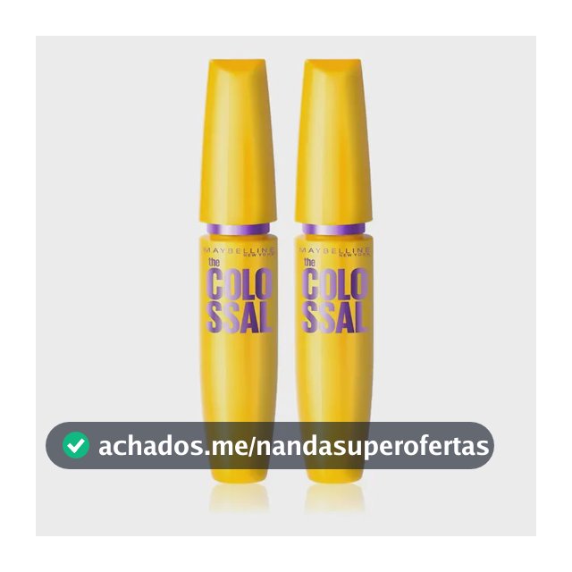 Maybelline NY The Colossal Volum' Express, Kit Máscaras de Cílios, Volume Colossal, Remoção Instantânea com Água, Fórmula com Colágeno, Cor Preto, 2 Unidades