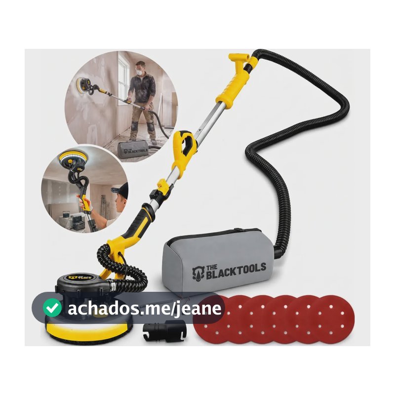 Lixadeira Teto Parede Telescópica Led 1750 Rpm 750w 220v 220v Amarelo 60hz