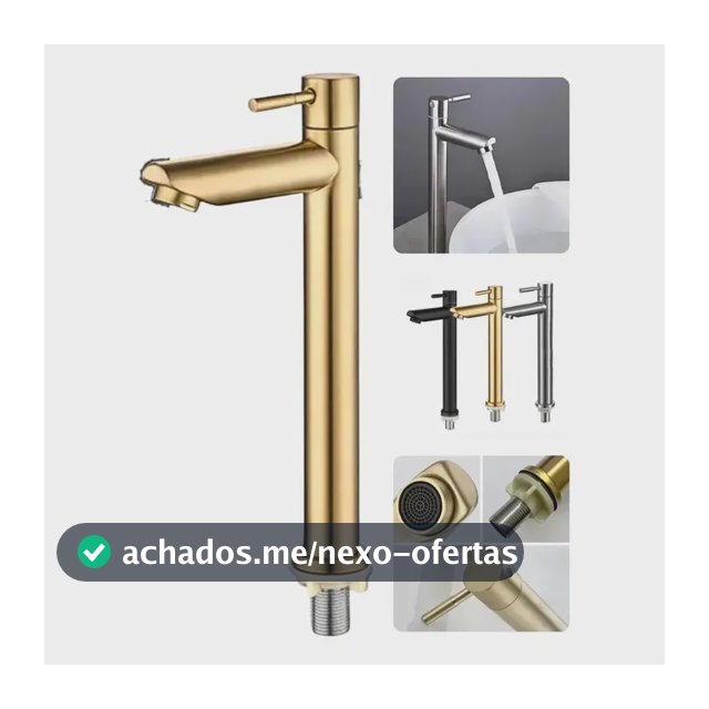 Torneira para Banheiro Dami DM1130 de Bancada, com Acabamento Fosco Dourado
