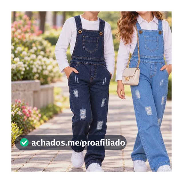 Macacão Jardineira Jeans Menino Calça Infantil Longa 2 A 12