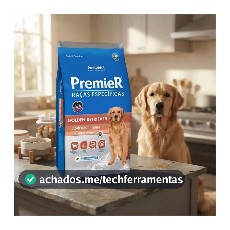 Premier Ração Cachorro Golden Retriever Adulto Frango 12kg