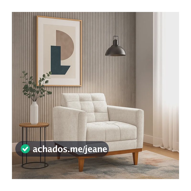 Cadeira Escritório Estofada Decorativa Assunção Tecido Linho Bege Liso