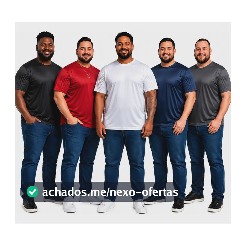 Kit 5 Camiseta Masculina Camisa Plus Size Atacado Qualidade Kit 5 Cores Diferentes Liso G3