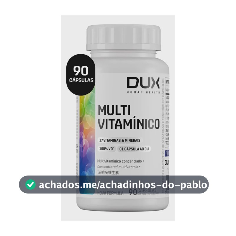 Multivitamínico Dux Em Cápsula Sem Sabor 90 Un