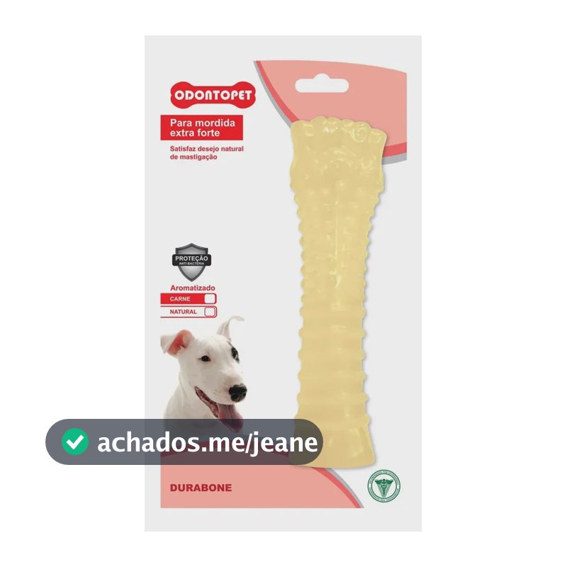 Brinquedo Mordedor Cachorro Grande Osso Resistente Odontopet Aroma Carne