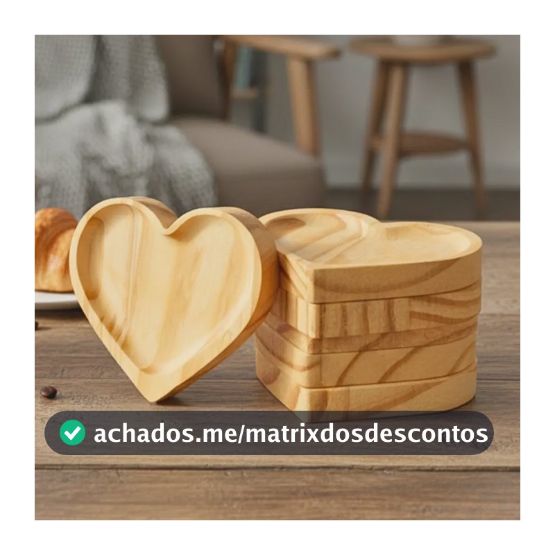 6 Pires De Madeira P/ Xícara Mesa Posta Porta Copo Cozinha Bege