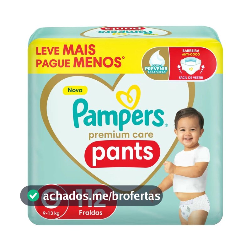 Fralda Pampers Premium Care Pants Tamanho G 112 Unidades