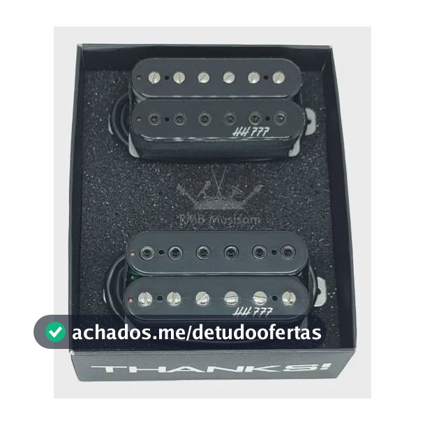 Kit Captadores Malagoli Hh777 Pretos Braço/ponte Guitarra