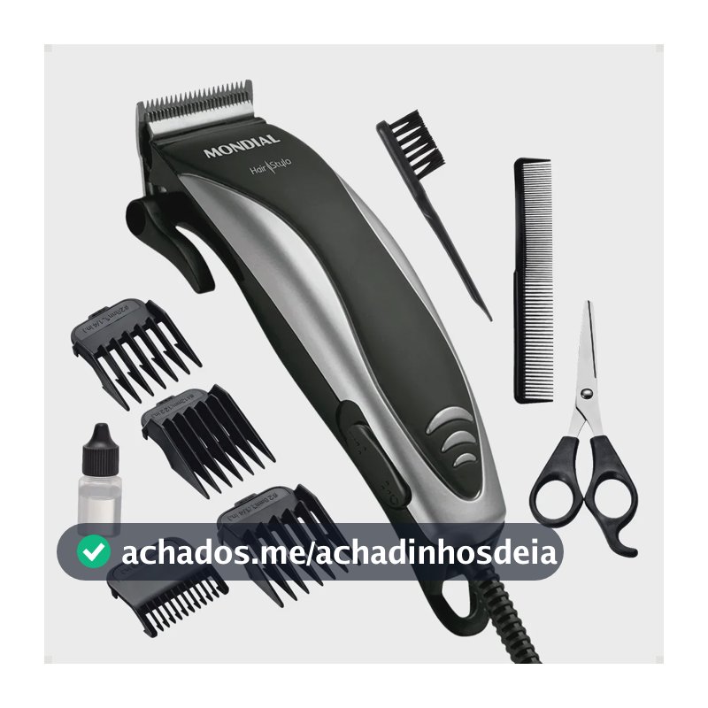 Cortador de Cabelos Hair Stylo Mondial Preto/Prata CR-02
