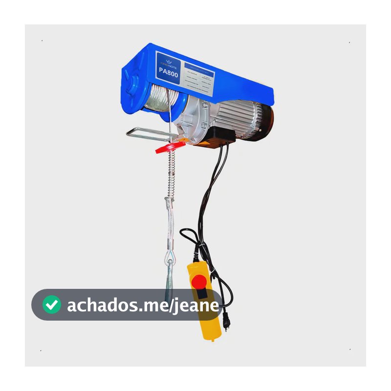 Talha Elétrica 400/800kg Elevação 12m 1500W Guincho de Coluna Cabo de Aço King Note