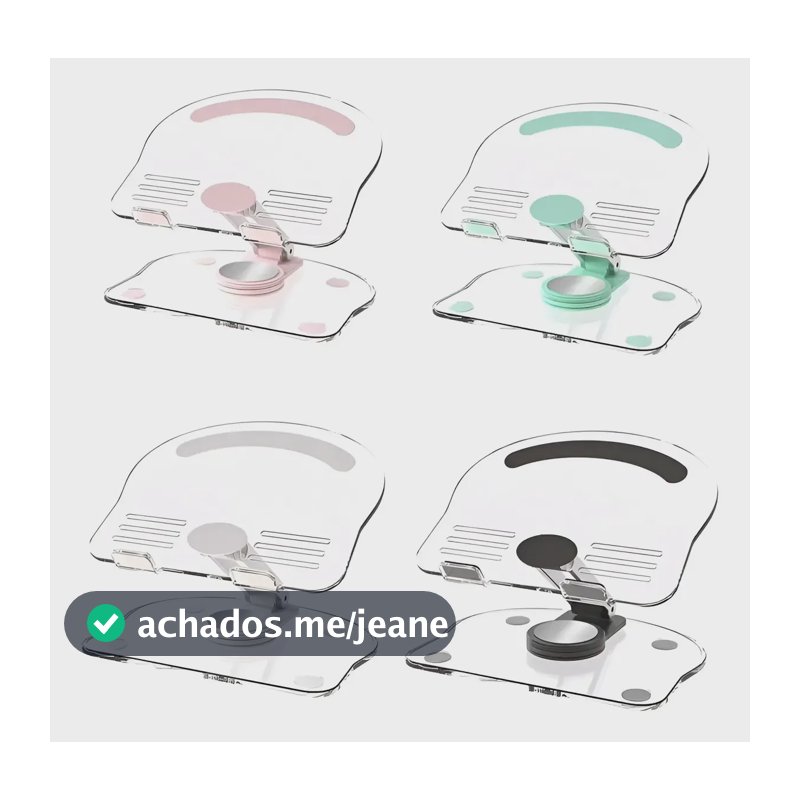 Suporte Acrílico Ergonômico P/ Mesa P/ Tablet Celular Cor Rosa