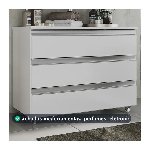 Gabinete Banheiro Rodinha 80cm 03 Gavetas Pia Sem Cuba Móvel Branco_inteiro Quantidade De Furos Para Torneira Sem Furos