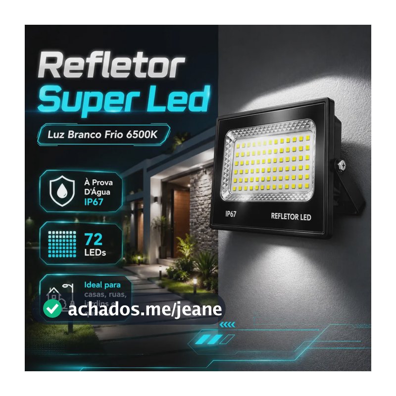 Kit 4 Holofote Refletor Super Led 300w Luminária Cor Da Luz Branco Frio 6500k Ip67 Bovolt Preto