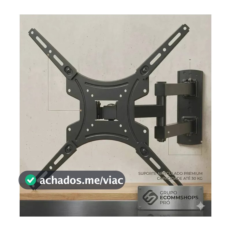 Suporte Tv Tri-articulado Universal Monitor Braço Longo Reforçado Regulável E Inclinável Lcd Led Plasmas 14 A 55 Polegadas Cor Preto BAMDUU